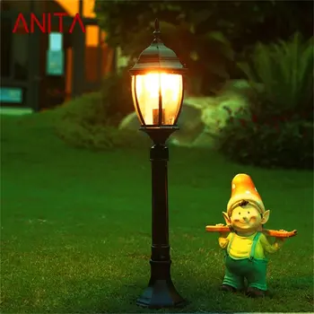 ANITA Уличный светильник для лужайки Ретро Садовый светильник Светодиодный Водонепроницаемый IP65 Домашний Декоративный светильник для двора