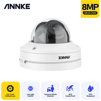 Annke 8-Мегапиксельная IP-камера 4K Poe Zoom Видеонаблюдение Наружный Искусственный интеллект Слежение за человеком Цветное Ночное Видение Камера видеонаблюдения 4-кратный Зум 3