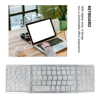 B089T Портативная Мини-Трехстворчатая Bluetooth-Клавиатура с 64 Клавишами Беспроводной Складной Сенсорной Панели для IOS Android iPad Tablet Phone 16