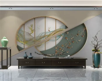 beibehang Индивидуальный дизайн, современный скандинавский фон для телевизора, гостиная, геометрический рельеф, атмосферные обои