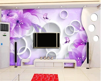 beibehang обои для стен 3d Dream fashion personality декоративная роспись обоев фиолетовая лилия 3D ТЕЛЕВИЗОР спальня n фон