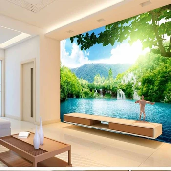 beibehang Персонализированные пользовательские обои пейзаж солнечный пейзаж диван спальня ТВ фон tapety 3d современный 8