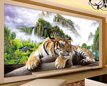 beibehang Пользовательские 3D обои домашний декор фреска тигр с горы тигр король тигров властный фон стены 10