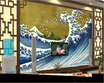 beibehang Пользовательские абстрактные обои в японском стиле укие-э морская волна декоративный ТВ фон обои для стен 3 d papel de parede