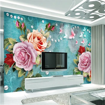 beibehang Пользовательские Настенные обои для любого размера абстрактный современный минималистичный нарисованный от руки цветок 3D обои для задней панели телевизора в гостиной