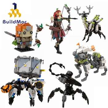 Buildmoc Горизонтальный Робот Zeroes Dawned Боевая Машина Corruptored Игровые Фигурки Aloy Строительные блоки Игрушки для детей Kid