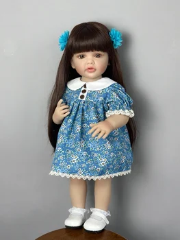 BZDOLL 55 СМ Мягкая Полностью Силиконовая Кукла Reborn Baby Girl Игрушка Реалистичная 22-Дюймовая Принцесса Для Малышей Bebe Подарки на День Рождения для Ребенка