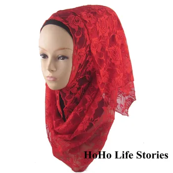 CJ122 Кружевной летний модный мусульманский хиджаб, шарф, модные красивые женские шарфы (без подчеркивания) 7