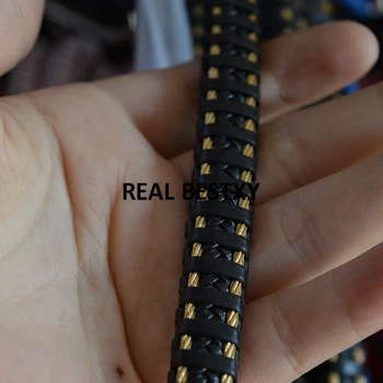D083 5 м/лот приблизительно 12 * 7 мм черные плетеные кожаные шнуры ручной работы для изготовления ювелирных браслетов diy материал высокого класса изготовление ювелирных изделий