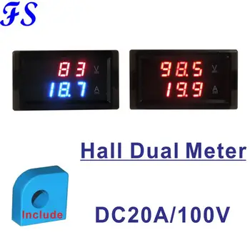 DC 100V 20A Вольтметр Амперметр Измерительные Инструменты для Ампер Вольт Измеритель Напряжения Тока Датчик Тестер Панель Цифровой Светодиодный Дисплей для Автомобиля 1