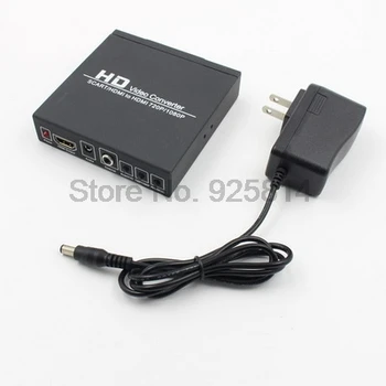 dhl или EMS 10шт SCART / HDMI-совместимый вход к коаксиальному 3,5-мм цифровому аудиоразъему HDMI-совместимый выход HD Video conv 4