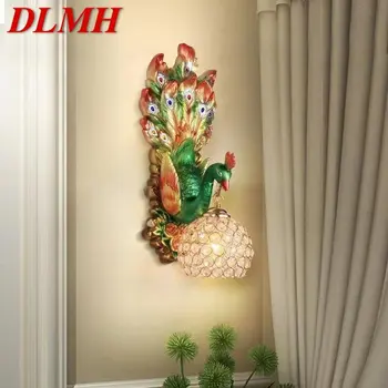 DLMH Современный настенный светильник Peacock, креативный интерьер, бра из скандинавской смолы, светильники для дома, гостиной, спальни, коридора 4