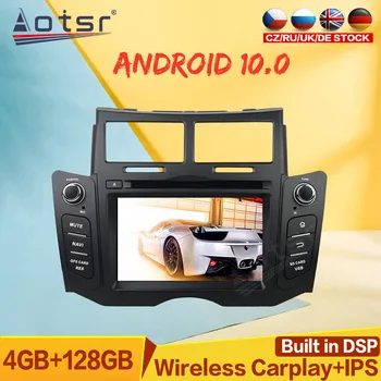 DSP Авто Стерео Радио 4G + 128G Android10.0 Автомобильный Для Toyota Yaris 2005-2011 Мультимедийный Плеер GPS Навигационная Лента Рекордер Головное устройство 6