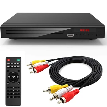 DVD-плеер для телевизора, проигрыватель всех региональных DVD CD-дисков AV-выход, Встроенный PAL NTSC USB-вход, пульт дистанционного управления 14