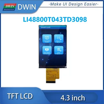 DWIN 4,3 Дюймов 480x800 300nit Драйвер ST7701S IC IPS TFT ЖК-Дисплей С Интерфейсом RGB LI48800T043TD3098