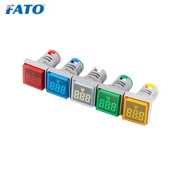 FATO Mini square Цифровой вольтметр 22 мм переменного тока 12-500 В, Тестер напряжения, Измеритель мощности, светодиодный индикатор контрольной лампы, световой дисплей