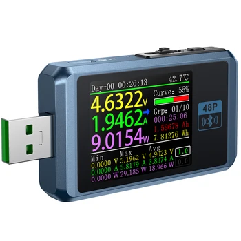 FNIRSI-FNB48P Bluetooth USB тестер батареи Type-c для быстрого обнаружения заряда триггерный измеритель емкости пульсационный монитор Вольтметр амперметр 10