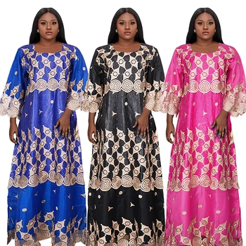 H & D, женские традиционные африканские платья, высококачественные платья с вышивкой, Синее традиционное платье для свадебных вечеринок 13