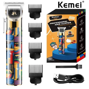Kemei KM-MAX5087 Машинка для стрижки волос Профессиональная электрическая машинка для стрижки волос Мужской триммер Мужская USB перезаряжаемая машинка для стрижки волос 1