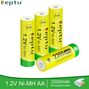 KEPTU 2200mAh 1.2V AA Аккумуляторная Батарея AA Ni-MH 100% Реальной Емкости aa batteria для Камеры Дистанционного Управления Игрушками aa batteries 10