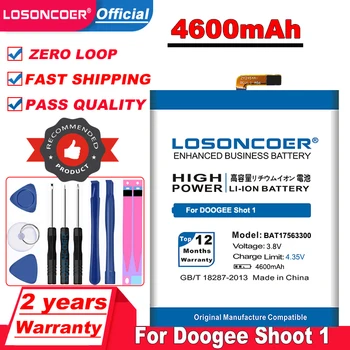 LOSONCOER 4600mAh BAT17563300 Аккумулятор Для Doogee Shoot 1 5,5-дюймовый Аккумулятор Мобильного Телефона 12