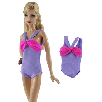 NK 1 комплект Принцесса Мода Фиолетовый Слинг Сиамские Купальники Пляжный Купальник для Барби Аксессуары Кукла Лучший подарок для девочки Игрушка