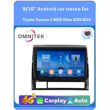OMNITEK Для Toyota Tacoma 2 N200 Hilux 2005-2015 Автомобильный Радиоприемник 4G WIFI Навигация GPS Android 10 Carplay Авто DVD-плеер 2din 1
