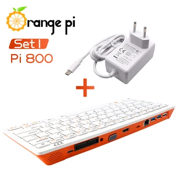 Orange Pi 800 + Блок питания 5V4A Type-C, Портативный Мини-ПК Rockchip RK3399 4K HD Двухдиапазонный Беспроводной Wifi + Комплект игровой клавиатуры BT 5.0 17