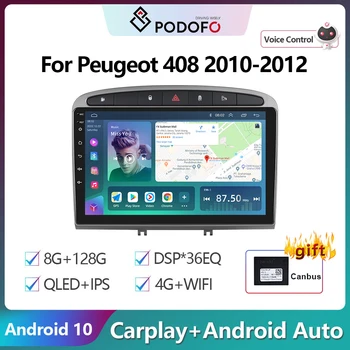 Podofo для Peugeot 408 2010-2012 Автомобильный радиоприемник Мультимедийный видеоплеер Навигация стерео GPS Android без 2din 2 din dvd 10