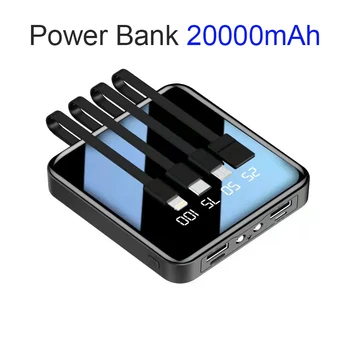 Power Bank 20000 мАч Портативное мини-зарядное устройство для телефона Внешний аккумулятор для зарядки телефона 6