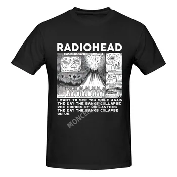 Radiohead-Футболка с винтажным принтом-Мужская-Оверсайз-100-Хлопок-Унисекс-Футболки-Хип-хоп-Рок-Группа 8