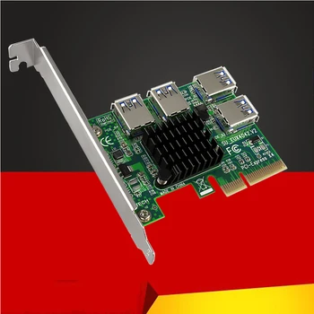 Riser Card PCI Express 4X10G PCIE 1-4 USB3.0 PCI-E X1-X16 Слот Мультипликатор Концентратор Адаптер Для Видеокарты Bitcoin Miner Майнинг 5