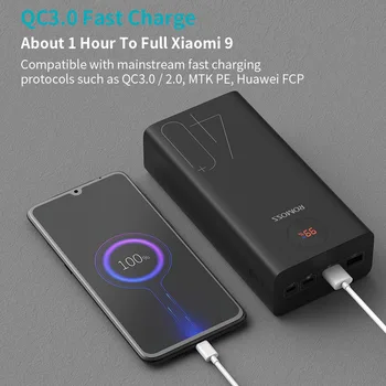 ROMOSS Simple 10 (PSL10) Power Bank Портативное зарядное устройство емкостью 10000 мАч, внешний аккумулятор для Xiaomi Power Bank 9
