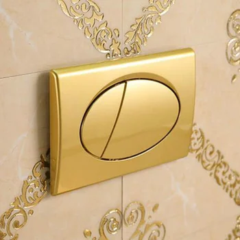 Ręczne naciśnięcie do montażu na ścianie złoty przycisk spłukiwania toalet do zawieszania na ścianie