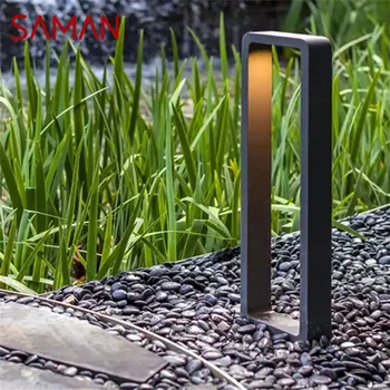SAMAN Современный светильник для газона Алюминиевый Водонепроницаемый светодиодный светильник IP56 Креативный декоративный для сада Виллы Duplex Park
