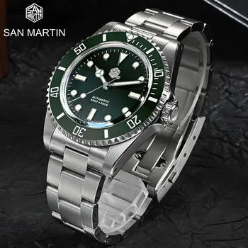 San Martin Новые 40-миллиметровые мужские часы Classic Luxury YN55 Water Ghost Автоматические механические наручные часы Sapphire Diver со светимостью 20 АТМ 12