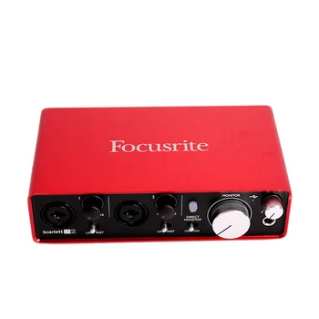 Scarlett 2I2- аудиоинтерфейс USB третьего поколения, звуковая карта для записи пения, частотная характеристика: 20 Гц-20 кГц ± 0,1 дБ 11
