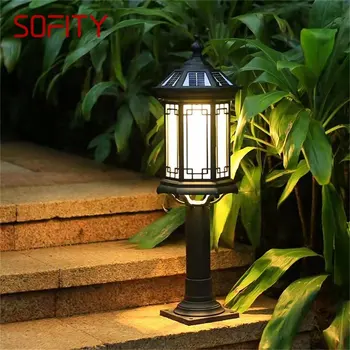 SOFITY Black Solar Lawn Lamp Outdoor Retro LED Водонепроницаемый Классический Светильник для Дома, Виллы, Сада, Солнечной 11