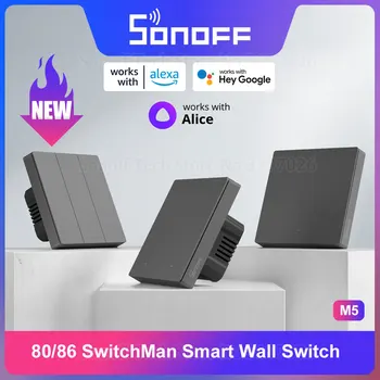 SONOFF M5 SwitchMan Smart WiFi Настенный Выключатель Механическая Локальная кнопка Управление Приложением Светодиодный Индикатор Регулируется через eWeLink Alexa Alice 7