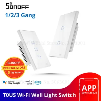 SONOFF T0US TX Wifi Умный Настенный Выключатель света Таймер 1/2/3 Банды Поддержка Голосового/APP/Сенсорного Управления Работает С Alexa Google Home IFTTT 15