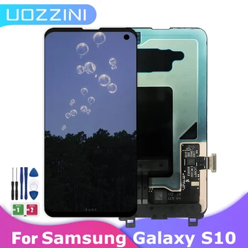 Super AMOLED Для Samsung Galaxy S10 2019 G9730 G973F ЖК-дисплей С Сенсорным Экраном Дигитайзер В Сборе Без/С Рамкой ЖК-Дисплей + Инструмент