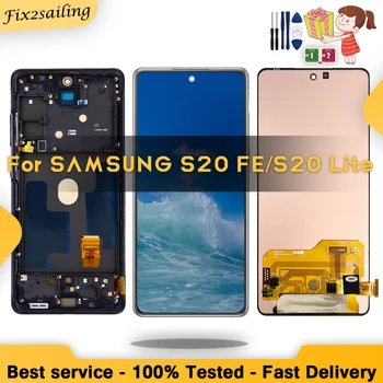 Super AMOLED ЖК-Дисплей Для Samsung Galaxy S20 FE S20FE G780F G781F S20 Lite С/Без Рамки Дисплей Сенсорный Экран Дигитайзер В сборе 6