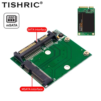 TISHRIC Высококачественный Новый PCI-E Половинной Высоты MSATA для 22-контактного адаптера SATA mSATA SSD для 7 мм 2,5 