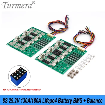 Turmera 8S 24V 29,2V 130A 180A Плата Защиты аккумулятора BMS Balance Lifepo4 для использования аккумуляторов Lifepo4 3,2 V 100Ah 200Ah 280Ah 320Ah 9
