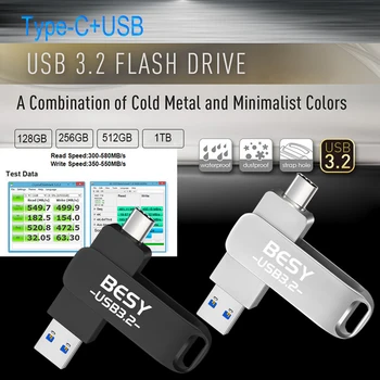 USB 3,2 Высокоскоростной Флэш-накопитель Металлический Флеш-накопитель 128 ГБ / 32 ГБ / 64 Г Водонепроницаемый Флэш-диск Мини-Карты памяти 32 Г U-Дисковый Флеш-накопитель 12