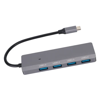 USB C концентратор 4 порта USB3.0 из алюминиевого сплава, легкий, 5 Гбит/с, быстрое рассеивание тепла, USB-разветвитель для ПК-ноутбуков 9