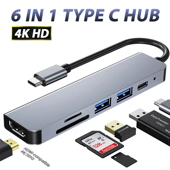 USB C КОНЦЕНТРАТОР Type C К Мульти USB 3.0 КОНЦЕНТРАТОРУ HDMI-совместимый Адаптер для MacBook Pro Huawei Mate 30 USB-C 3.0 Разветвитель Порта Type C КОНЦЕНТРАТОР 9
