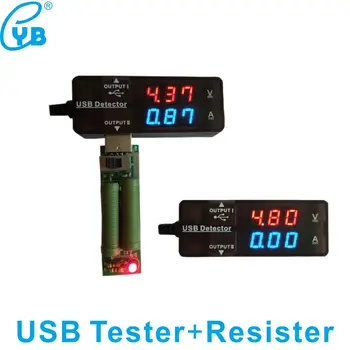 USB-тестер постоянного тока 3,2-30 В и резистор Вольтметр Амперметр Монитор емкости Тестер мощности Измеритель тока напряжения разрядного резистора 10