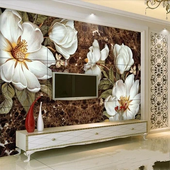 wellyu Nostalgia ретро ручная роспись белым маслом мраморная стена для телевизора на заказ большие настенные обои papel de parede