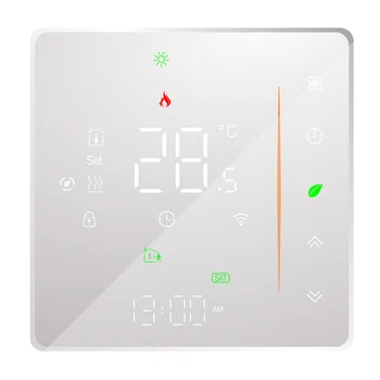 WiFi Умный термостат, еженедельно программируемый регулятор температуры, Поддерживает сенсорное управление/ Мобильное приложение/ Голосовое управление